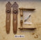 Graf von Gerlitzen Messing Tür BB 72 Griffe Türgriffe Langschild Jugendstil S6-2A