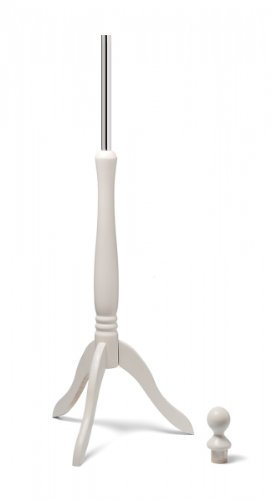 Schneiderpuppe | Zubehör/Ersatzteil | LUCCESI | Standfuss Holz-Dreibein und Halsabschluss (Weiss) | Ø Chromstange 2,50 cm | Zubehör Schaufensterpuppe