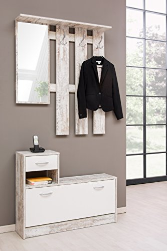 Avanti Trendstore Garderobe, Eiche Dekor fresko/weiß, ca. 100 x 180 x 25 cm