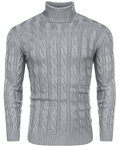 COOFANDY - Jersey de cuello alto para hombre | Tela 100 % acrílica, tacto suave, color sólido, fácil cuidado, comodidad diaria