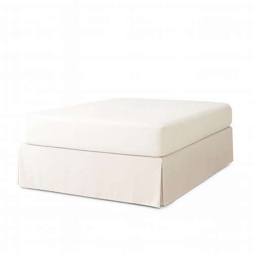 EasyCosy – Mantovana Giroletto Letto Matrimoniale 180x200 cm – Modello ATENEA con Volant Lungo +32 cm – Coprirete e Rivestimento per Letto Contenitore – Colore Grezzo