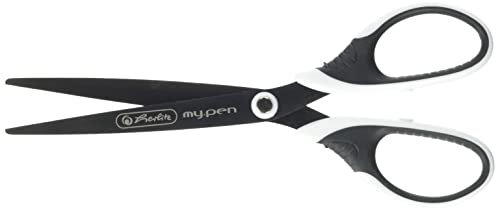 Herlitz 50027224 Schere my.pen, für Rechtshänder, schwarz/weiß, 1 Stück