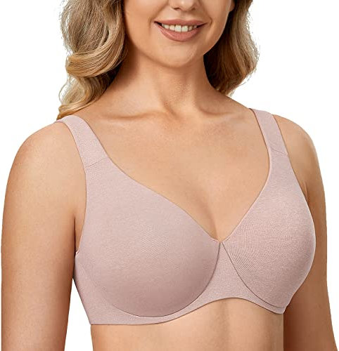 Delimira Women's Minimiser Bra Plus Size Non Padded Underwired Seamless Comfort Bras Cameo Heather 36G