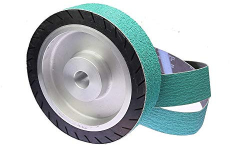 Rueda de goma centrífuga de 200 * 50 mm 8 '' Rueda expansora para banda lijadora en amoladora, DI 25 mm más bandas