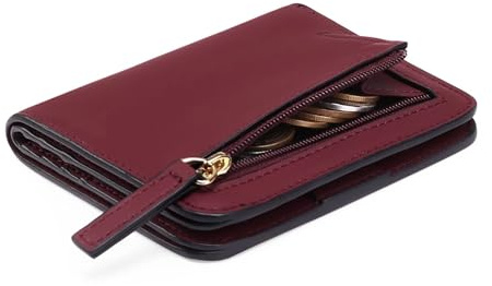 GAEKEAO Damen Geldbeutel klein mit RFID-Schutz, Mini Kurzer Geldbeutel Frauen Leder mit Zipper Brieftasche, Weich Bequem Süß Münzfach Portemonnaie