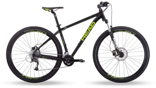 HEAD Granger - Bicicleta de montaña Unisex para Adultos, Color Negro Mate y Verde, 47