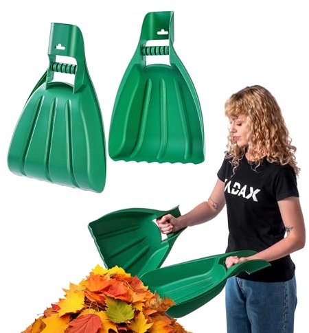 KADAX Recogedor de hojas, garra de polipropileno resistente, pinza para hojas, hierba y frutas, resistente a la intemperie (49,5 x 34 cm, verde)