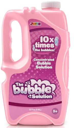 JOYIN 32 oz Bubble Solution Refills (Close to 1L/ 2.5 Gallon), Concentrated Solution for Bubble Machine, Wands, Blower, Easter (Pink)