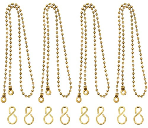 The Lord of the Tools 4 Stück Kugelförmige Waschbeckenkette Badewannenkette Messing Badewannen Zugkordelkette Badewannenstopperkette Waschbeckenstopfenkette S förmige Hakenperlenkette Lange Lanyard