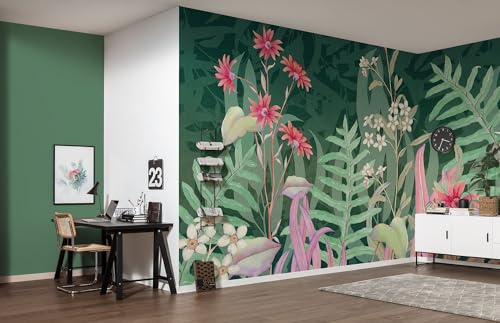 Komar Fleece fototapet – The Flower Duet – storlek 400 x 250 cm – tapet, väggdekoration, vardagsrum, sovrum, kontor
