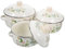 TOPBATHY 3pezzi Pentola Piccola da Cucina Smaltata Pentola per Brodo per Pasta Doppi Manici Fondo Piatto Coperchio