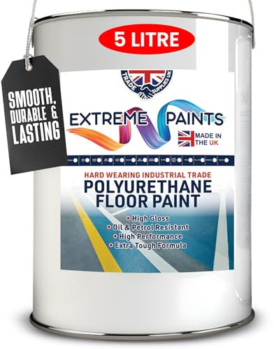 TRADE SUPPLIES UK - Extreme Polyurethane Floor Paint. Durable, Premium-Grade Paint for Concrete, Wood, Garage, Indoor Floors - Blue, 5L