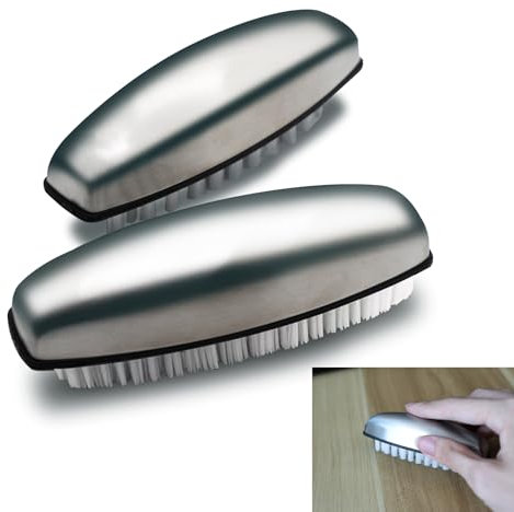 2 Pz Spazzolino Unghie Mani in Acciaio Inossidabile, Spazzolino per Unghie Mani in Acciaio Inox, Spazzola per Unghies, per Pulire Mani e Piedi, Spazzolina per Pulire Rimuove gli Odori