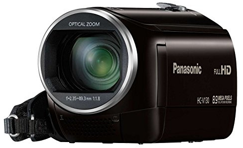 Panasonic HC-V130 Full HD Camcorder 8.9 Megapixel with 75x Intelligent Zoom 2.7 inch LCD Black (Renewed)