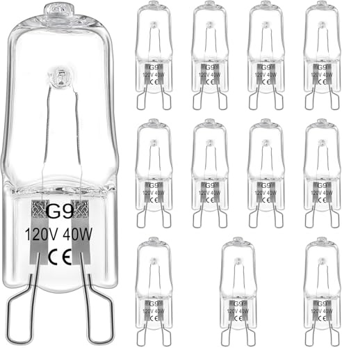 G9 Bulb 40W 120V, 12 Pack G9 Halogen Bulb, 2700K, G9 Light Bulb Dimmable