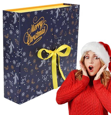 Empty Countdown Calendar To Fill Yourself, Set Of 24 Christmas Calendar Boxes For Advent Countdown Wit, Blue Fillable Empty Cardboard Number Boxes For Kids Adults, Holiday Decorative Toy Holder