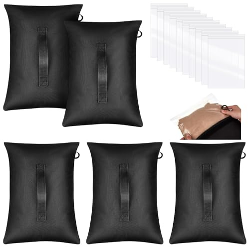 Arrowbash Sports Net Sandbags with PE Leak Proof Transparent Bags Weighted Anchors Bag Sport Sandbags for Stability Baseball Nets Hockey Golf Football Nets Soccer Goals and More(15 Pcs,Black)