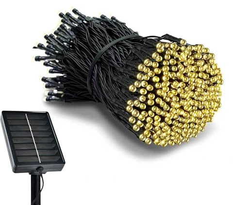 Litark Guirlande Lumineuse Solaire,10M 100 LEDs Guirlande Solaire Exterieur, 8 Modes, Etanche, Décoration pour Jardin, terrasse, l'arbre,Balcon(Blanc Chaud)