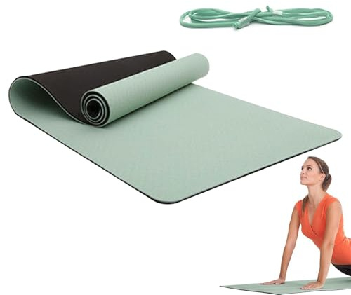 Alfombra De Yoga Gruesa - Tap Anti-Deslizante Ligero,Alfombra De Yoga Grande Para Ejercicio En Casa - Para Pilates Entrenamiento Gimnasio Viaje Interior Mujeres Hombres