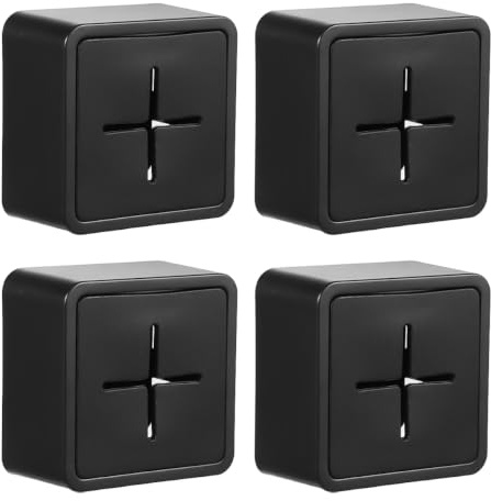 Ticha Soporte para toallas, sin necesidad de taladrar, soporte para paños de cocina, sin necesidad de taladrar, ABS, para baño, cocina, hogar, negro, paquete de 4