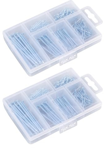 Veemoon 2 Boxes Picture Hanging Nails, Flat Head Nails Set, Carbon Steel, Silver, 2 Boxes, Rust Resistant, for Photo Frame and Furniture, Hanging Pictures and Photo Display