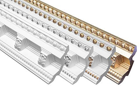 Marbet Deckenleiste B-23 gold aus Styropor EPS - Stuckleisten gemustert, im traditionellen Design - (30 Meter Sparpaket) Styroporleisten Zierprofile Stuck