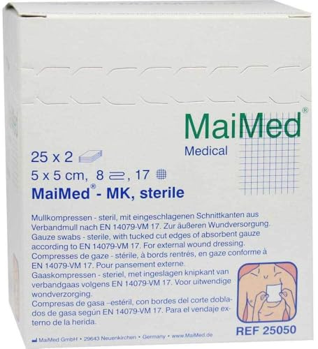 MULLKOMPRESSEN 5x5 cm steril 8fach 25X2 St