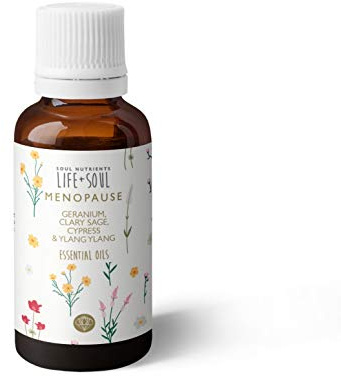 Menopause Essential Oil Blend 10ml | Unique Blend of Germanium, Clary Sage, Cypress & Ylang Ylang | Natural Menopause Support for Night Sweats & Hot Flushes Relief | Stocking Filler