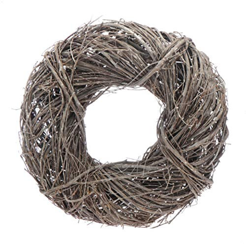 COM-FOUR® Couronne de Vigne - Couronne de Porte décorative en Branches - Couronne Naturelle DIY comme décoration de Table, décoration de fenêtre ou Cintre de Porte (1 pièce - Ø 28cm Naturel)