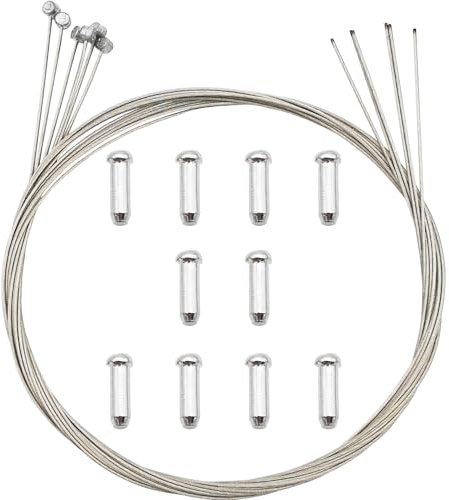 Fahrrad Bremszug Innenzug, CTRICALVER 6 Stück 1.7 M Mountainbike Bremsseil Innenzug, mit 10 pcs Bremskabel Endkappe, ​für Fahrrad MTB