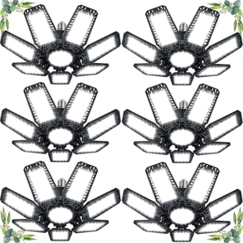 YIQIBRO Garagenlampe LED 200W 6 Stück, 20000LM 6500K Verformbare LED Werkstatt Deckenleuchte mit 7+1 Verstellbaren Paneelen, Werkstattlampe Garagenleuchte für Keller Geschäft Werkstatt Lager