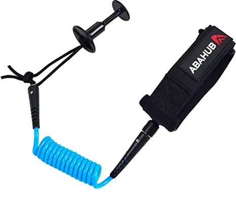 Abahub SUP Leash, Sup Accessories, Surfboard Leash Board Sup Safety Leash, Black/Blue/Orange/Green/Yellow/White/Transparent/Red 10ft 7mm Leash for Adults