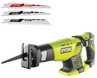 Pack RYOBI - Scie sabre RRS1801M - 18V OnePlus sans batterie ni chargeur - Lot de 3 lames RAK3RBWM spéciales scie sabre