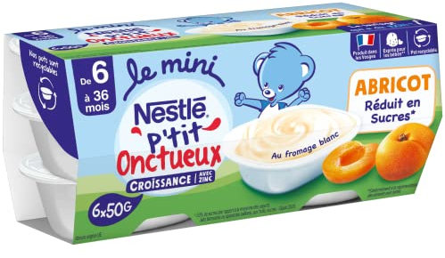 NESTLÉ BÉBÉ - P'TIT ONCTUEUX CROISSANCE MINI ABRICOT DES 6 MOIS 6X50G