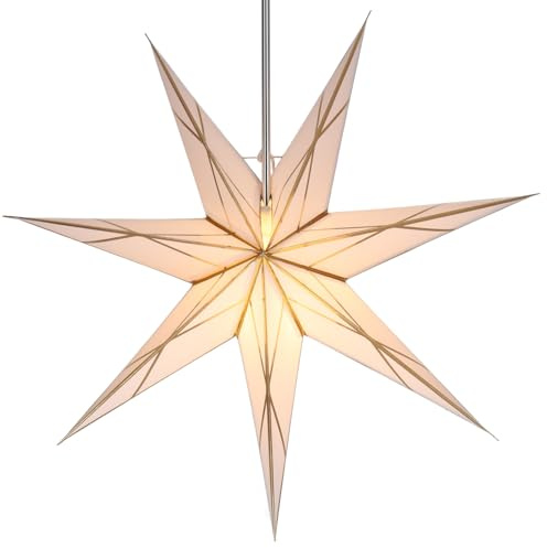 GURU SHOP hopfällbart adventsljus pappersstjärna, julstjärna 60 cm – Cesena