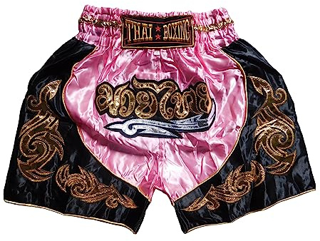 Short de sport junior, rose, pour la boxe Muay Thai, le kickboxing, idéal pour les garçons et les filles (enfants), parfait pour la gym, le sport et le fitness, Rose, 6-8 ans