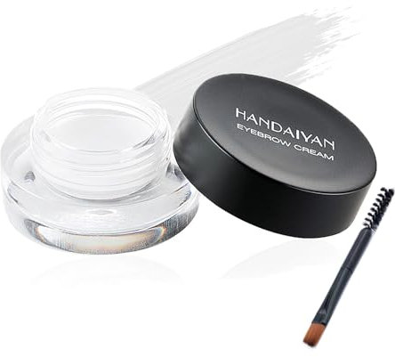 Augenbrauen Pomade, wasserdichtes Augenbrauen-Gel, Augenbrauen-Pomade mit Pinsel, langanhaltend, für dichte und natürlich aussehende Augenbrauen, Weiß