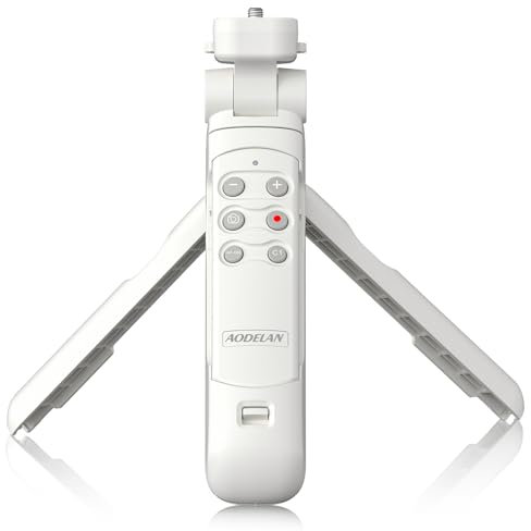 AODELAN Kabelloses Stativ mit Fernbedienung für Vlogging, für Sony ZV-E10, ZV-1, ZV-1 II, ZV-1F, a6100, a6400, a6600, a7 III, a7R III, a7R IV, a9, a9 II, ersetzt Sony GP-VPT2BT (Weiß