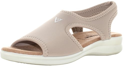 Valleverde 25322 Beige Sandali con zeppa bassa per Donna in tessuto elasticizzato (Taglia 38)
