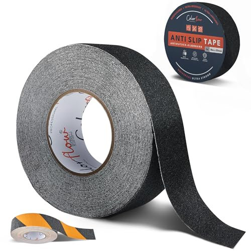 Colorflow Antirutsch Klebeband 1 Stk. 18m x 50mm – Griptape, Anti-Rutsch-Band für sicheren Halt & weniger Sturzgefahr, für Treppenstufen innen & außen, Rutschschutz Treppe & Boden
