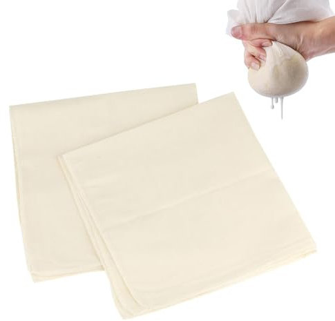 JIADEXIN 2 PCS Cheesecloth - Cheese Cloths for Straining Reusable Cheese Cloth 50x50cm Unbleached Cotton Cloth Strainer Washable Muslin Cloths for Cooking for Filtering Food and Liquids