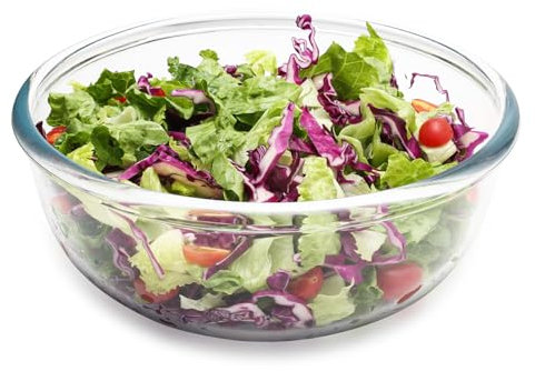 Large Glass Mixing Bowl - 5700 ml Clear Glass Salad Bowls - Glasses Bowl for Sourdough, Bread Making, Kitchen