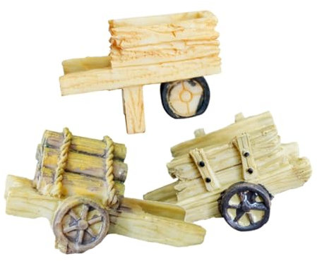 Hemobllo 3piezas Adorno Navideño Herramientas Jardinería Carrito Plantas Exterior Miniatura Resina Decoración