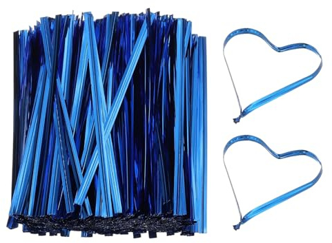 PATIKIL Cravatte metalliche da 10 cm, 800 pezzi, per sacchetti di plastica, confezioni regalo, caramelle, caffè, piante, feste, torte, bomboniere, blu