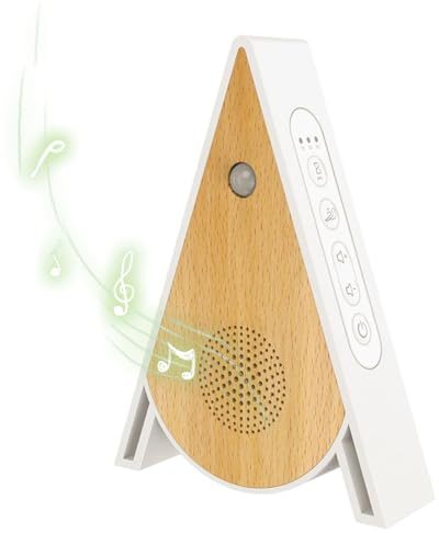 Vogelgeräusche Gerät - Bewegungssensor Chirping Box mit Timer, dreieckige Naturstallmaschine für Schlafzimmer, Bad, Spa, Yoga, Wohnheim, Balkon, Schlaf und Entspannung, 4,69 x 6,22 x 1,38 Zoll