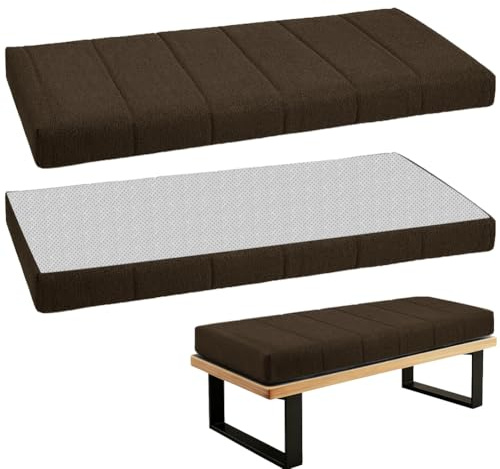 WLXFF Cuscini per sedili per Interni, Antiscivolo Rimovibile Lavabile Cuscini in Spugna, Cuscino Panca Confortevole per Finestre, Cuscino per Panca da Giardino,per Divano Davanzale,Caramel,90x35cm