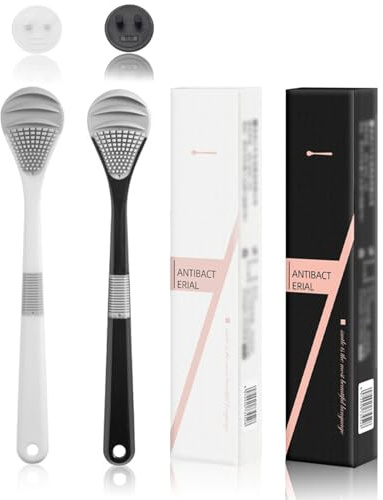 WINXMIN 2 pezzi Tongue Scraper Cleaner,pulisci lingua, Nettalingua in Raschietto Lingua per Pulizia della Bocca, per Ridurre l'alito Cattivo Spazzolini Lingua Orale, nettalingua, tongue scraper