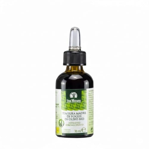 TeoNatura Tintura Madre Foglie di Olivo Bio – Integratore alle Erbe Idroalcolico | Olea Europaea L. Foglie Fresche | Metabolismo, Circolazione, Antiossidante | Vegano – 30 ml Made in Sicily