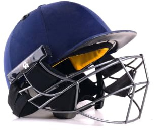 CA SM-18 Cricket Batting Helmet with Steel Face Guard Navy | Impact-Absorbing Padding, Adjustable Chin Strap, For All Skill Levels, Robust Steel Guard, Batting Protection