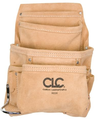 Custom Leathercraft CLC I923X Suede Carpenter's Nail and Tool Bag, 10 Pocket